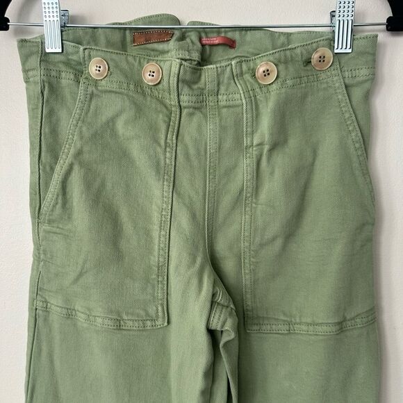 Anthropologie The Kit High-Rise Wide-Leg Utility Trouser by Pilcro 27 (Green) - Picture 4 of 7